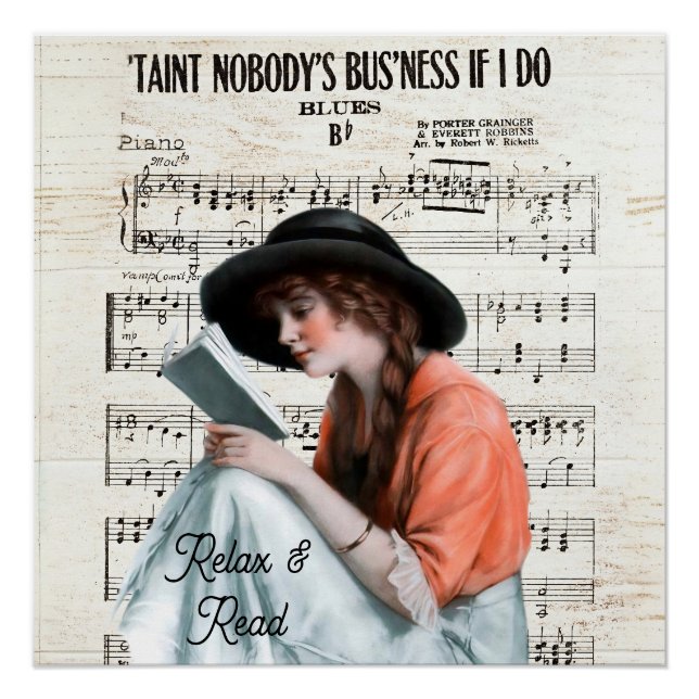 Poster RELAX AND READ,... Nobody's business if I do (Devant)