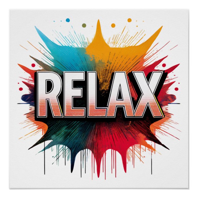 Poster Relax Comic Sound Effet - Gras et Jouant Pop Ar (Devant)