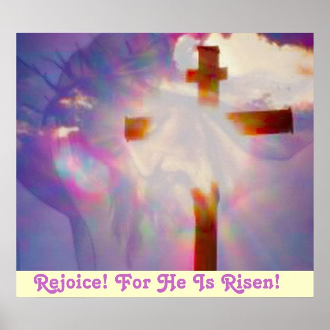 Poster religieux de Pâques - Jésus et Croix (Devant)