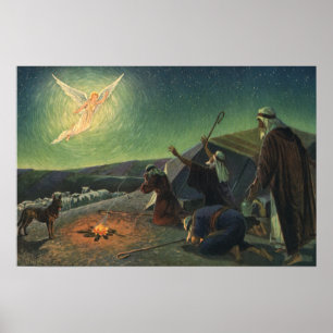 Poster Religion vintage, Annonciation aux bergers
