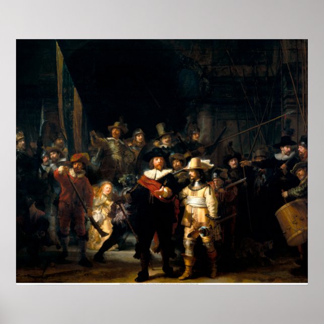 Poster Rembrandt La Veille De La Nuit (Devant)