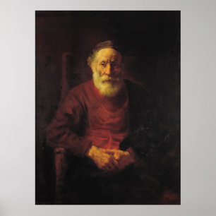 Poster Rembrandt Van Rijn, Un vieil homme en rouge