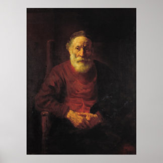 Poster Rembrandt Van Rijn, Un vieil homme en rouge