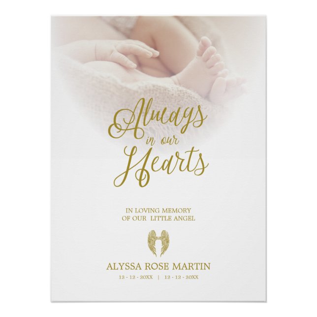 Poster Remember Little Baby Angel Loved Ones Passed Away (Devant)