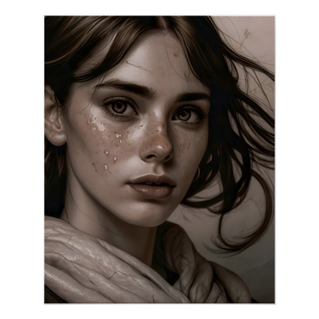 Poster Renaissance Style Woman Portrait (Devant)