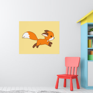 Poster Renard coureur mignon