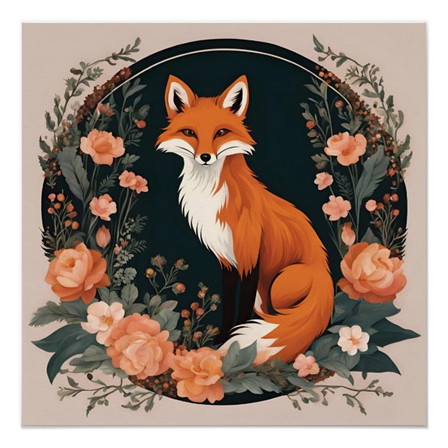 Poster Renard de Cottagecore (Devant)