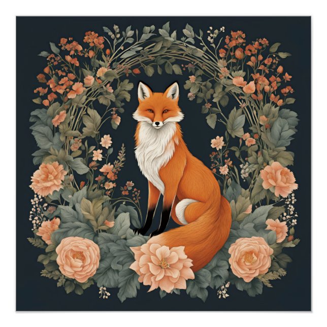 Poster Renard de Cottagecore (Devant)