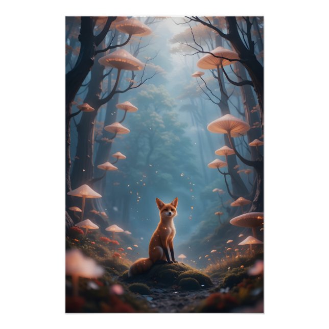 Poster Renard de forêt mystique (Devant)