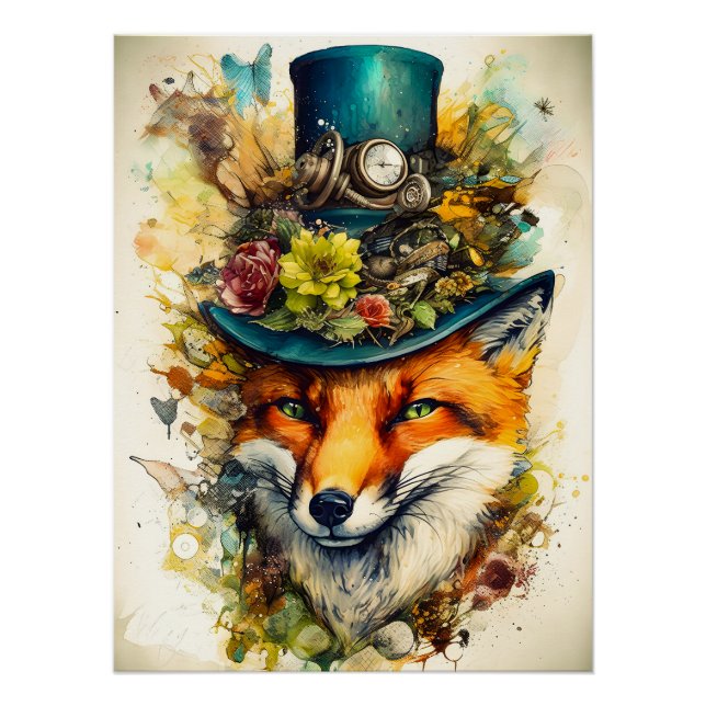 Poster Renard de Steampunk (Devant)