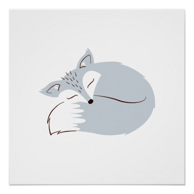 Poster Renard gris boisé (Devant)