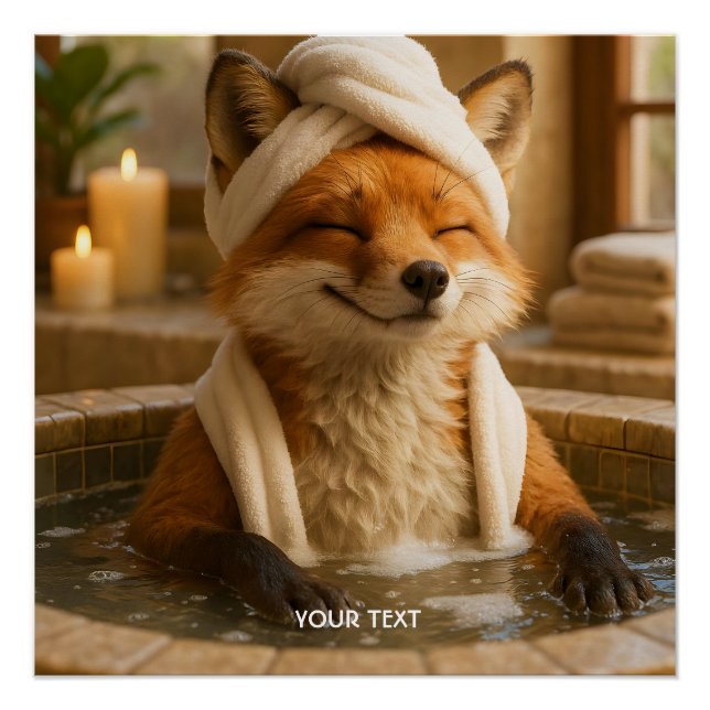 Poster Renard Mignon Fantastique Au Spa (Devant)