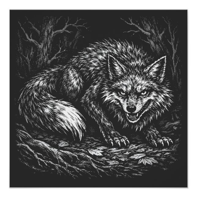 Poster Renard rusé de la forêt — par BurnsInHell (Devant)