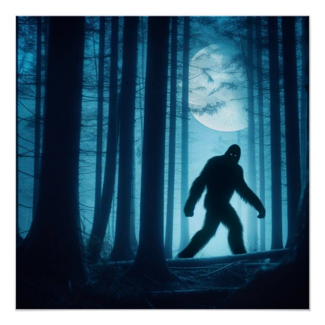 Poster Rencontre sur la Lune : Bigfoot dans la Forêt (Devant)
