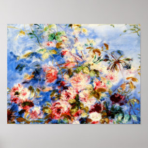Poster Renoir - Roses dans une fenêtre