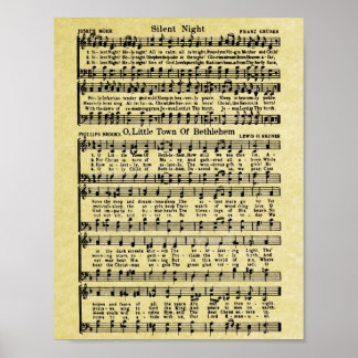 Poster Réplique de musique de Noël Vintage