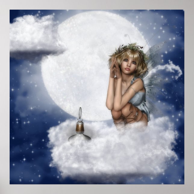 Poster Repos de fée sur un nuage (Devant)