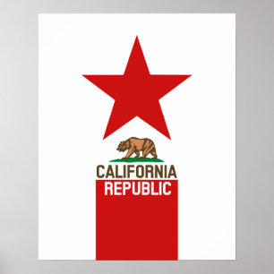 Poster RÉPUBLIQUE DE CALIFORNIE Étoile Drapeau
