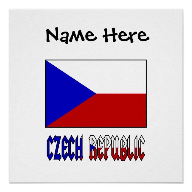 Poster République tchèque Drapeau tchèque Personnalisatio (Devant)