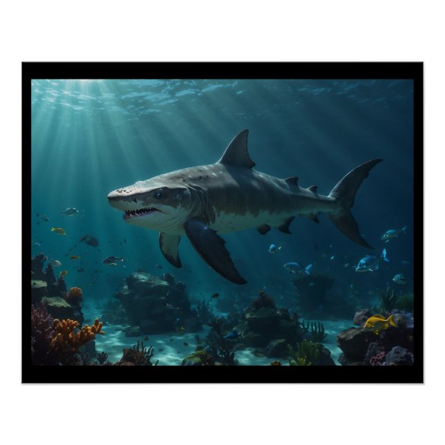Poster Requin de natation solitaire (Devant)