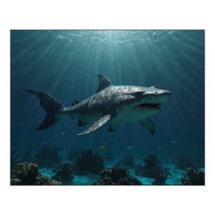 Poster Requin de natation solo