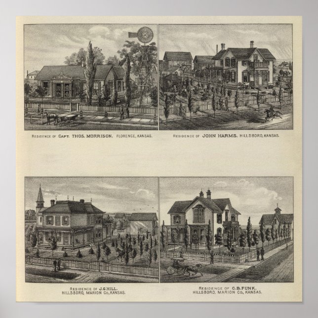 Poster Résidences, Florence et Hillsboro, Kansas (Devant)