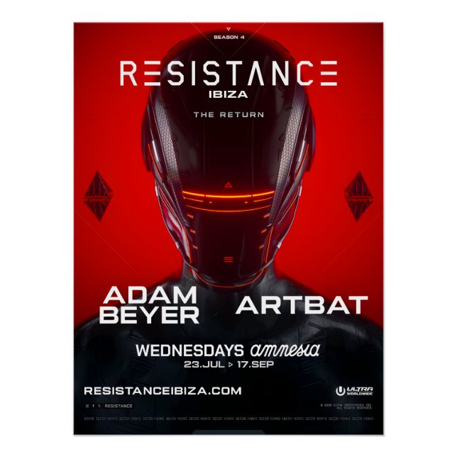 Poster RESISTANCE - Amnésie Club (Devant)