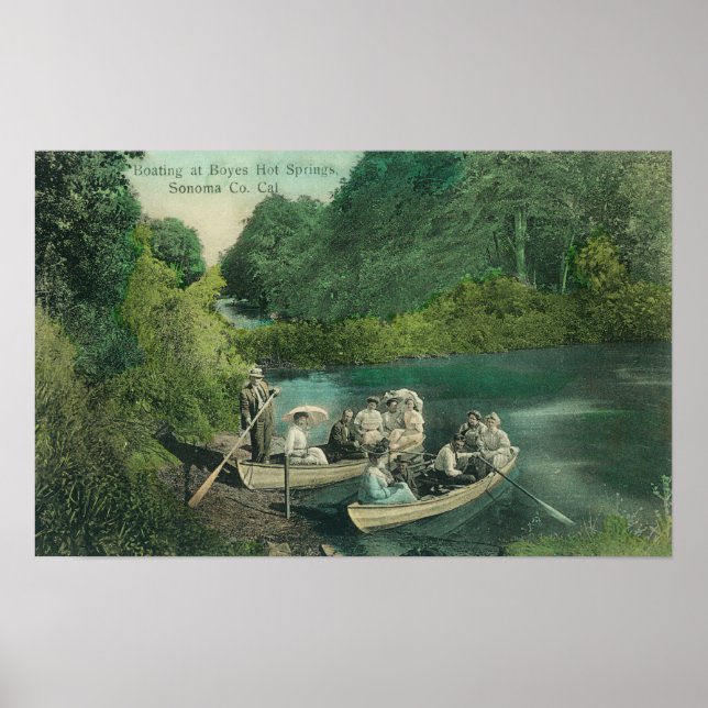 Poster Resorters Boating at the Springs (Devant)