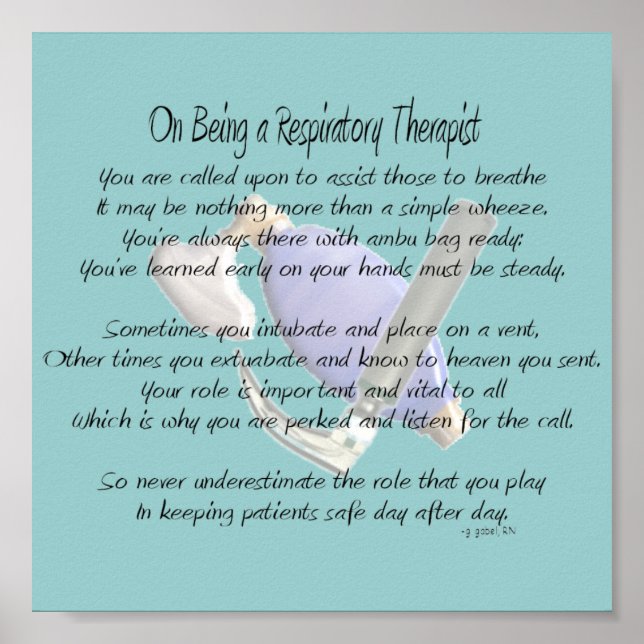 Poster Respiratory Therapist Poem/Poster (Devant)