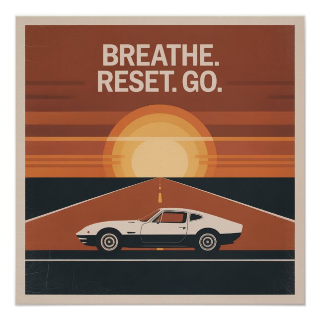 Poster Respirer. Réinitialiser. Aller (Devant)