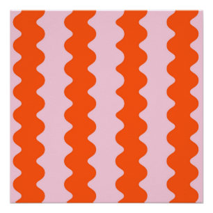 Poster Ressort Abstrait rose orange