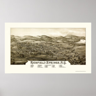 Poster Ressorts de Richfield, carte panoramique de NY -