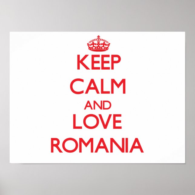Poster Restez calme et amoureux Roumanie (Devant)