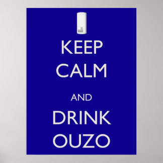 Poster Restez calme et buvez de l'ouzo