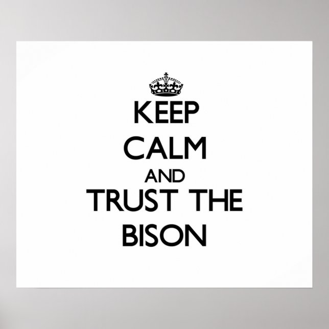 Poster Restez calme et faites confiance au bison (Devant)