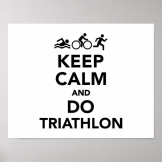 Poster Restez calme et faites du triathlon