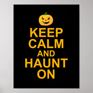 Poster Restez calme et hantée, Halloween