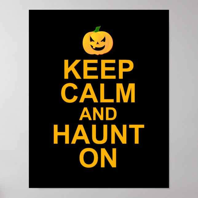 Poster Restez calme et hantée, Halloween (Devant)