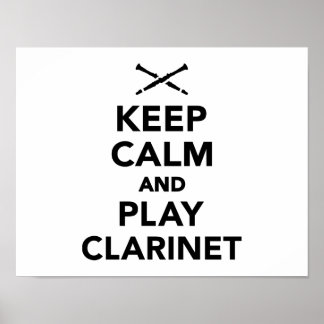 Poster Restez calme et jouez à la clarinette