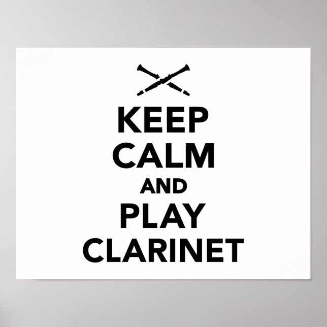 Poster Restez calme et jouez à la clarinette (Devant)