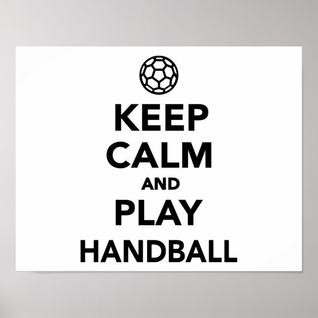 Poster Restez calme et jouez au Handball (Devant)
