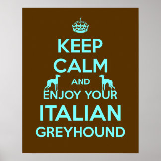 Poster Restez calme et profitez de votre Greyhound italie