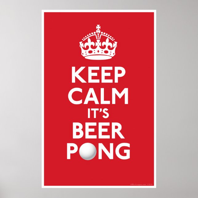 Poster Restez Calme Il Bière Pong Imprimer (Devant)