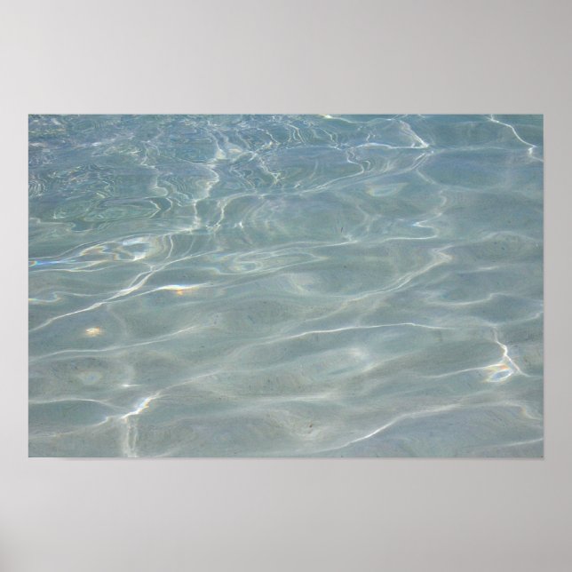 Poster Résumé d'eau des Caraïbes Bleu Nature (Devant)