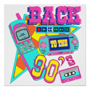 Poster Retour à l'arcade néon des années 90