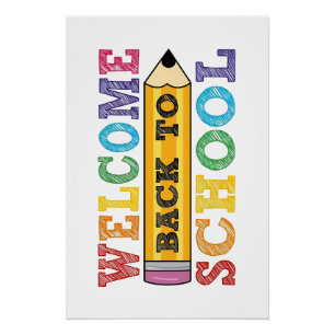 Poster Retour à l'école – Illustration au crayon