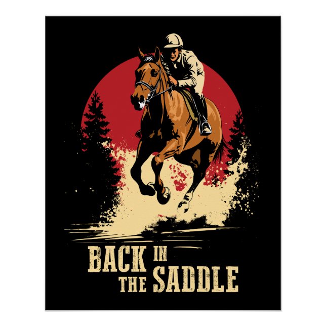 Poster Retour Dans La Selle - Course À Cheval (Devant)