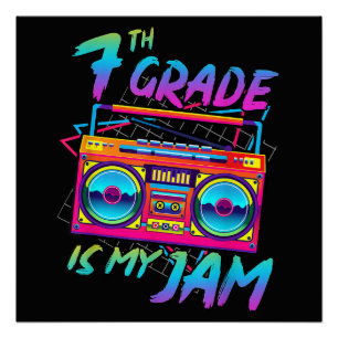 Poster Rétro 80s 7e année est mon truc retour à l'école