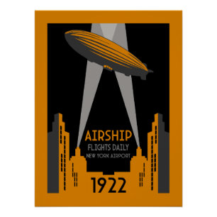 Poster Retro Airship Travel des années 1920