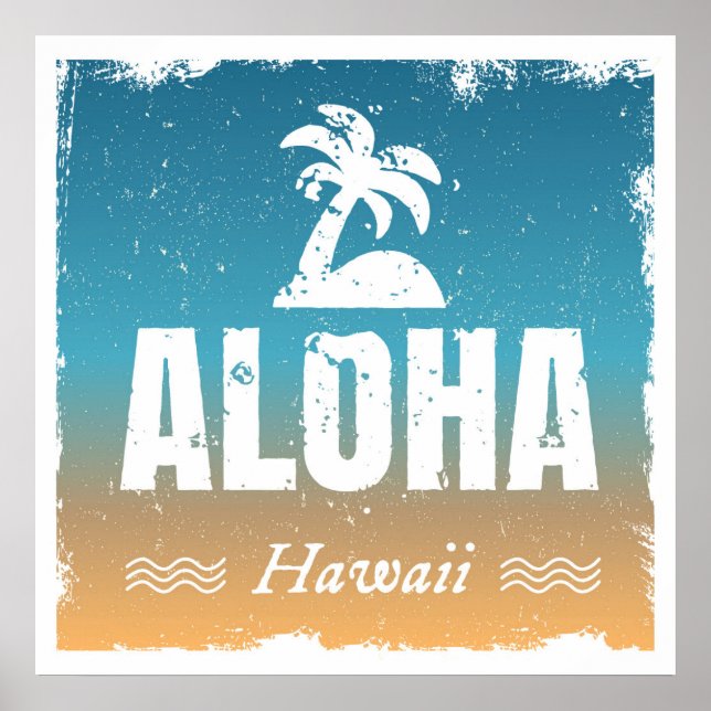 Poster Retro Aloha Hawaii (Devant)